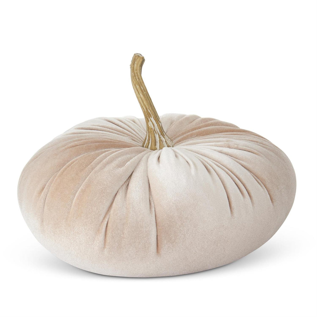 Velvet Stuffed Pumpkin in Cream, 6.25 Inch