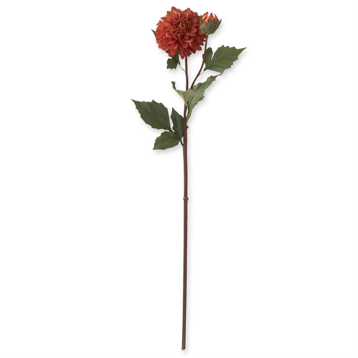 Rust Faux Dried Dahlia Stem, 26 Inch