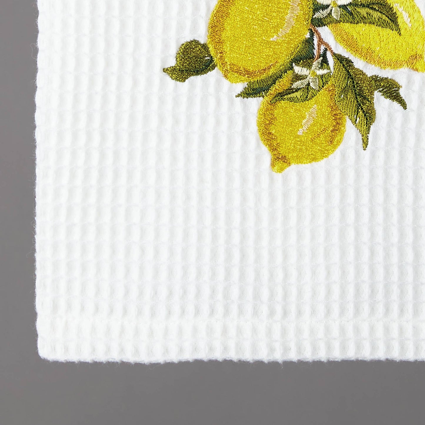 Lemon Waffle Weave Kitchen Towel