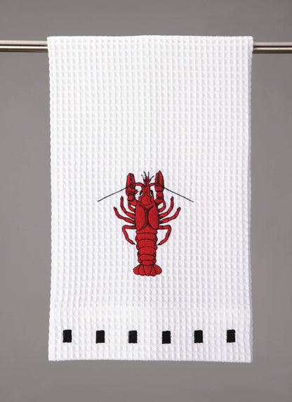 Craw Fish Waffle Weave Kitchen Towel