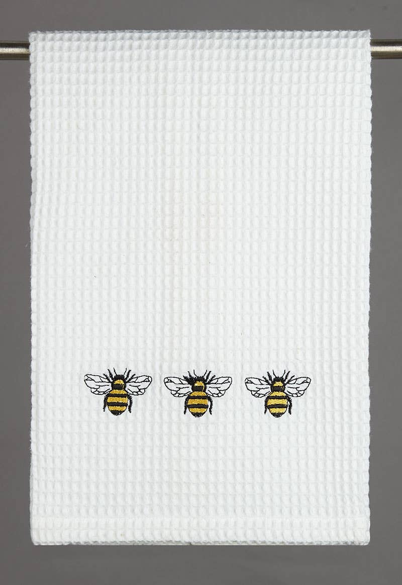 Bumblebee Trio Embroidered Kitchen Towel