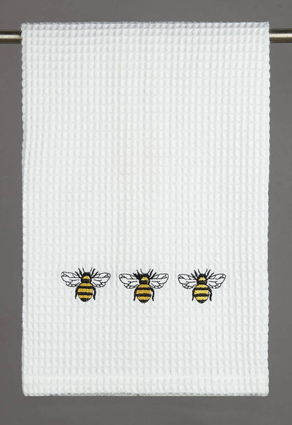 Bumblebee Trio Embroidered Kitchen Towel