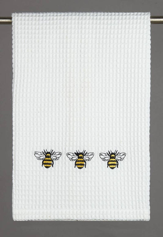 Bumblebee Trio Embroidered Kitchen Towel
