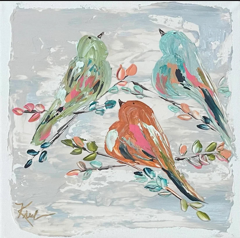 GA 3 Birds Singing Square Pillow