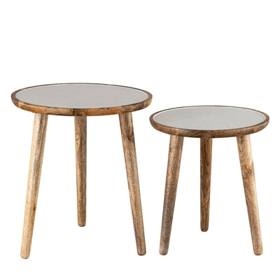 Nesting Mango Wood Side Table - Set of 2