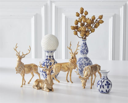 Antique Gold Resin Deer, view 2