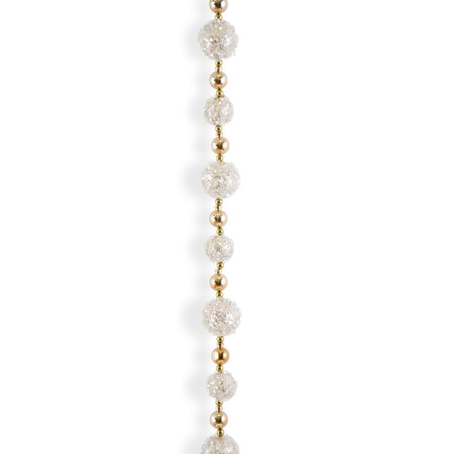 Gold and Copper Iced Bead Ball Garland, 70 Inch