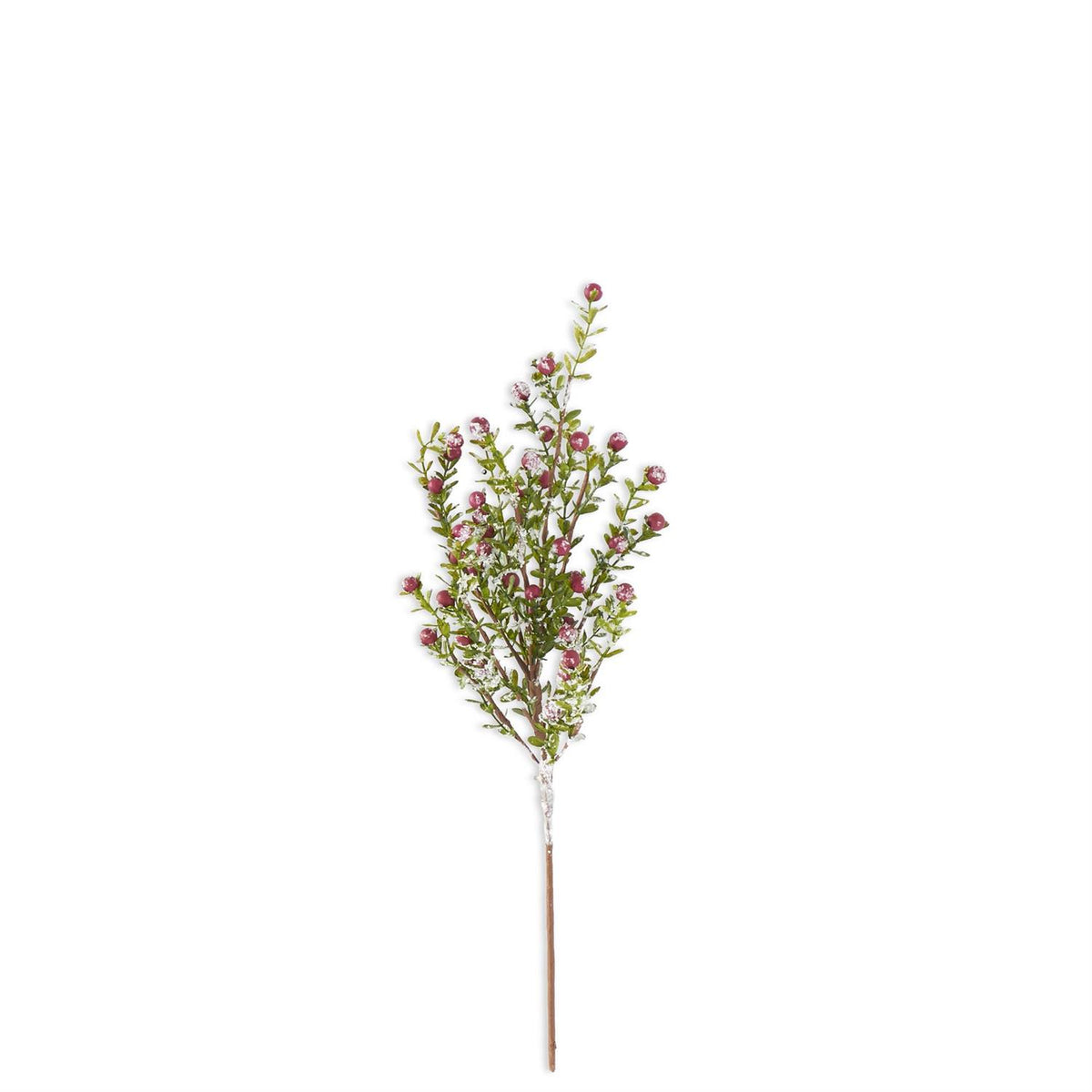Faux Glittered Snowy Red Berry Bush, 21 Inch
