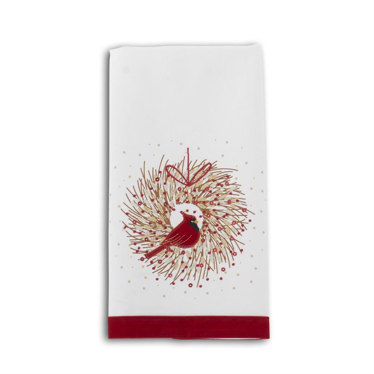 Cardinal Wreath Towel, 27 Inch