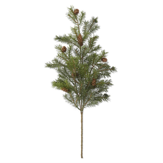 Faux Pine Stem with Small Pinecones, 25.5 Inch