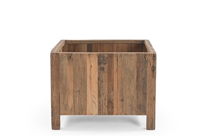 Small Wooden Planter Natural H 17.8" & L 23.5" - Natural