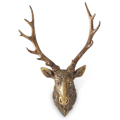 Gold Resin Deer Bust Wall Décor, 31 Inch