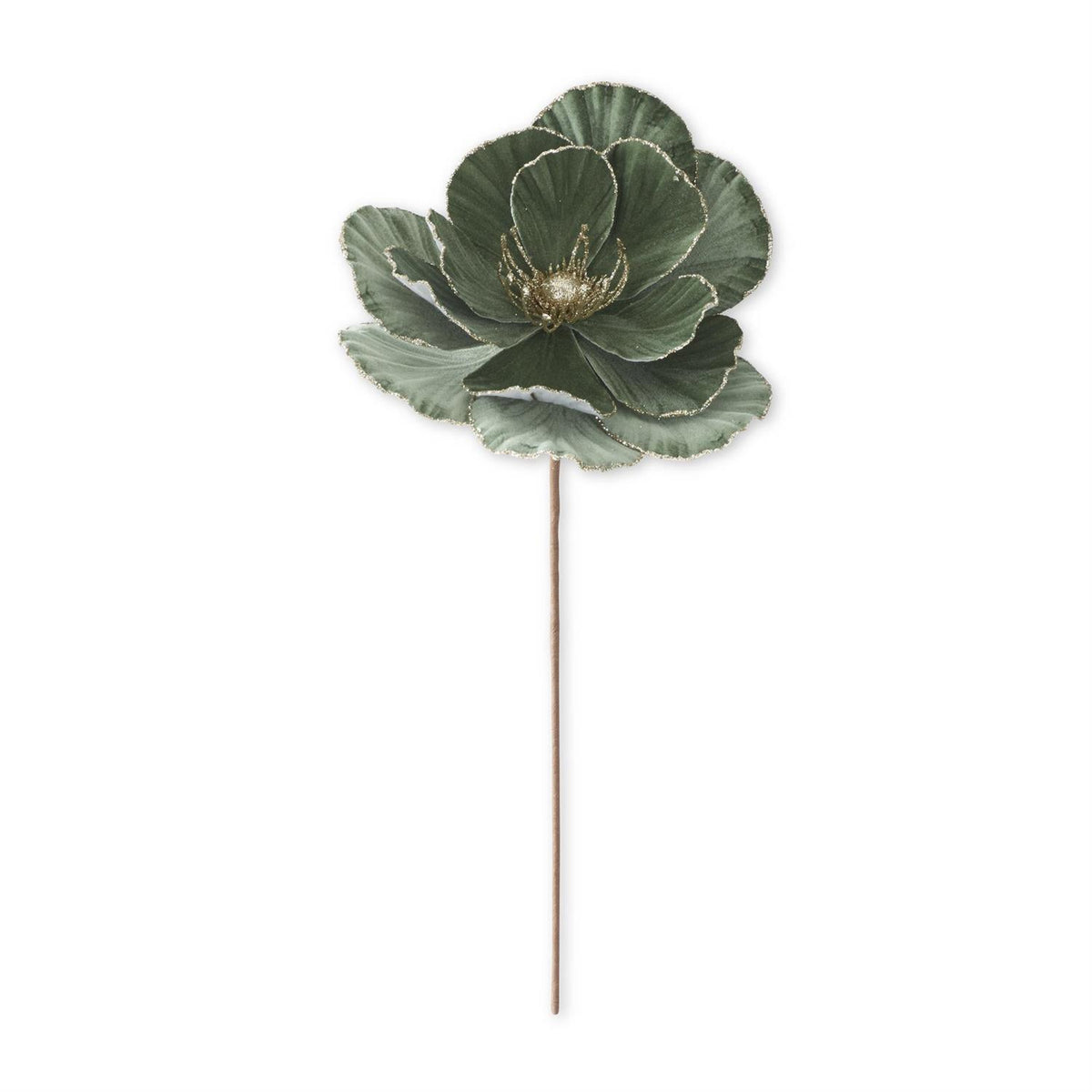 Faux Sage Velvet Magnolia Stem, 20 Inch