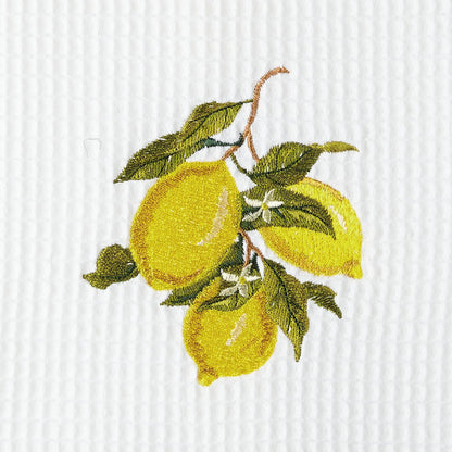Lemon Waffle Weave Kitchen Towel