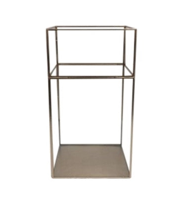 Hurricane Square Iron Glass Gold/Clear