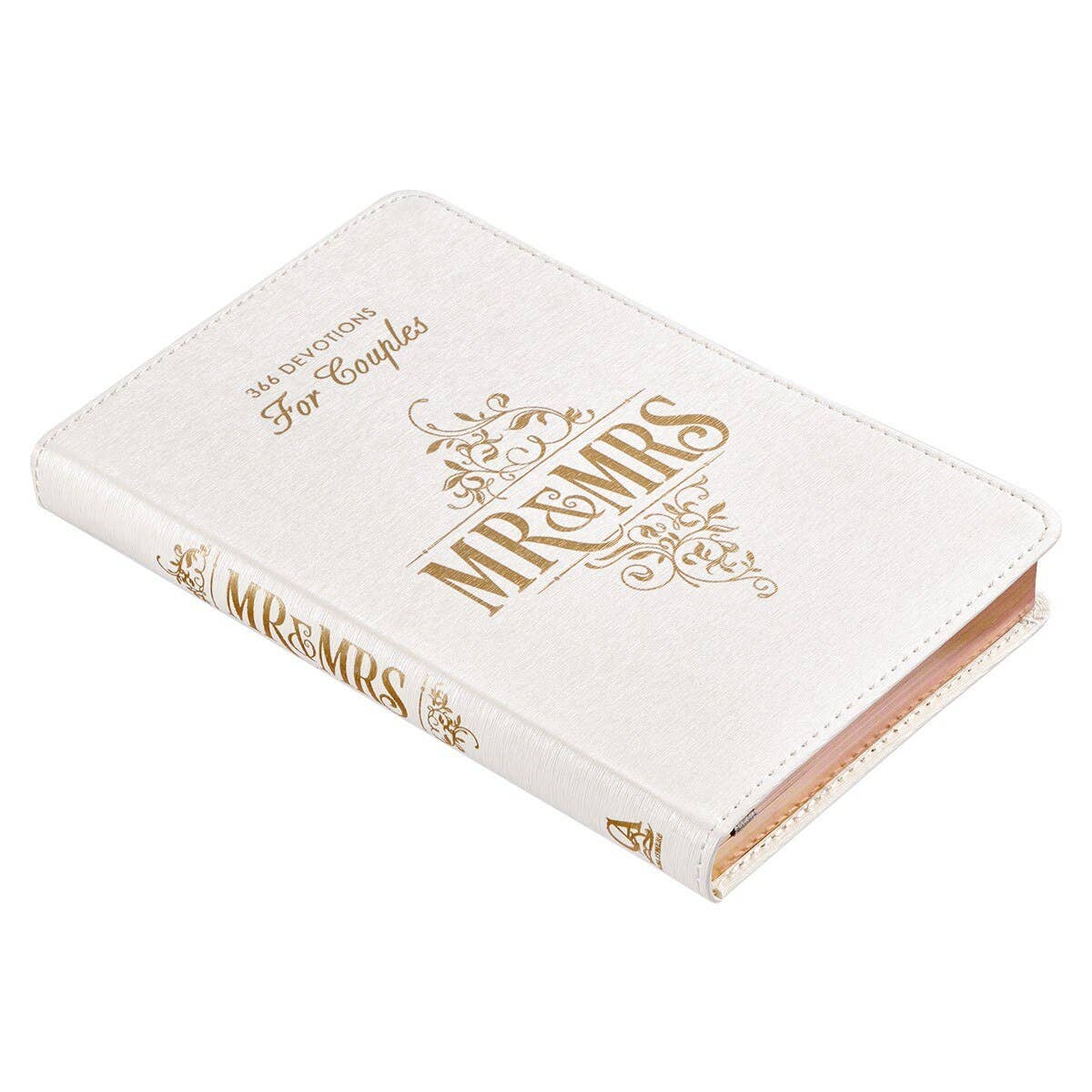 Devotional for Mr. & Mrs. - White Faux Leather