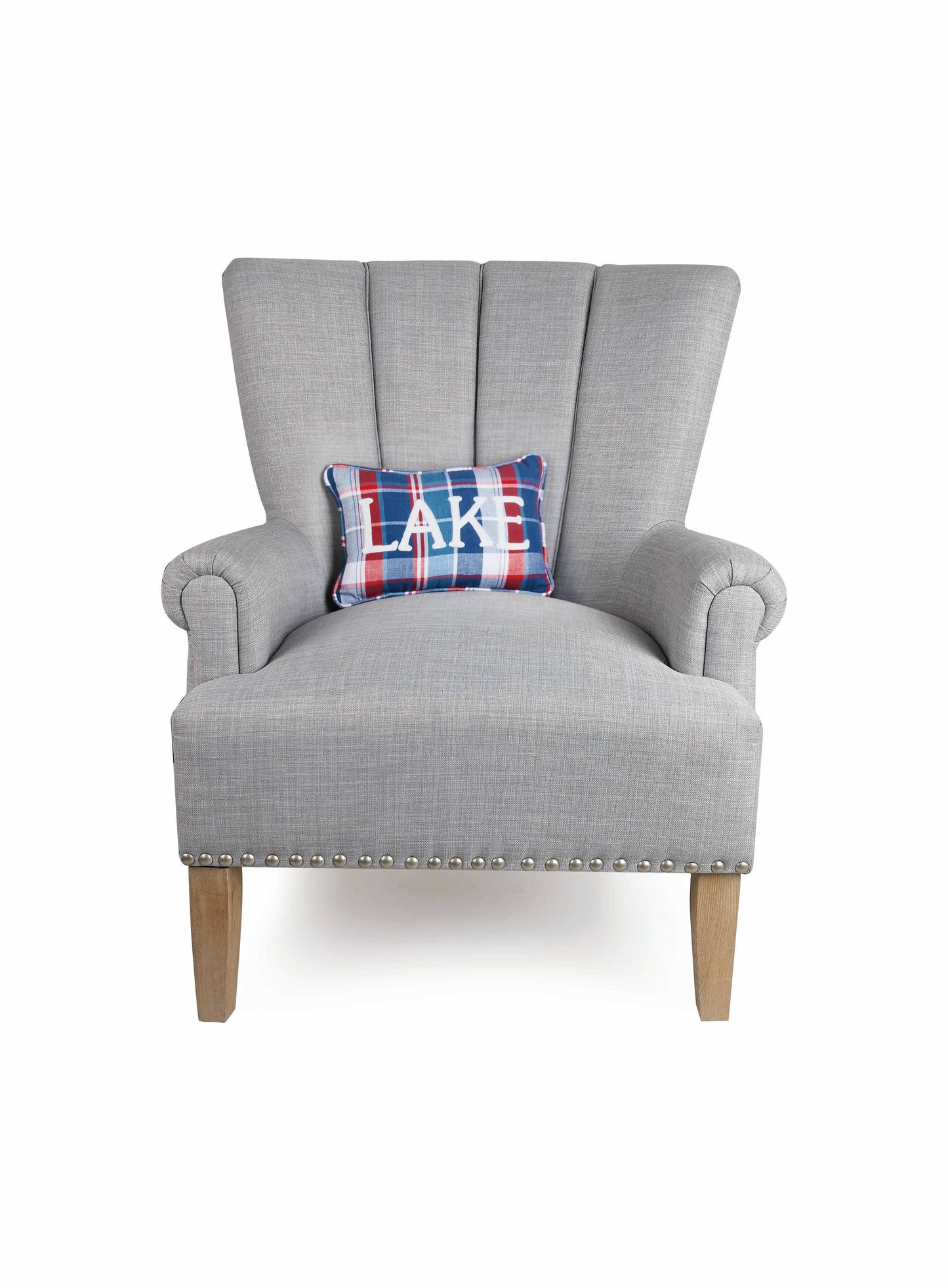 Picnic Plaid Lake Embroidered Pillow
