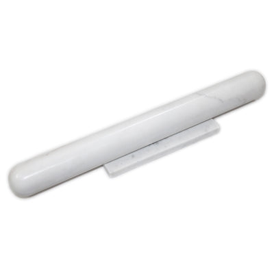 White Marble Rolling Pin W/Base- A - White