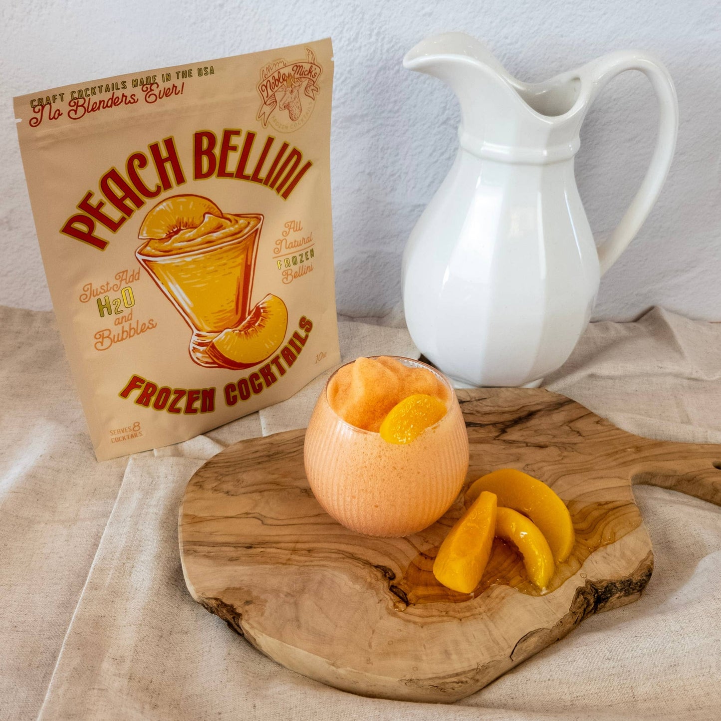Peach Bellini Frozen Cocktail -Just add Water + Prosecco