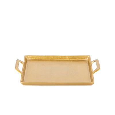 Aluminum Tray w/ Handles 10x14 Antique Brass