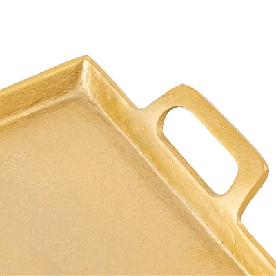 Aluminum Tray w/ Handles 10x14 Antique Brass