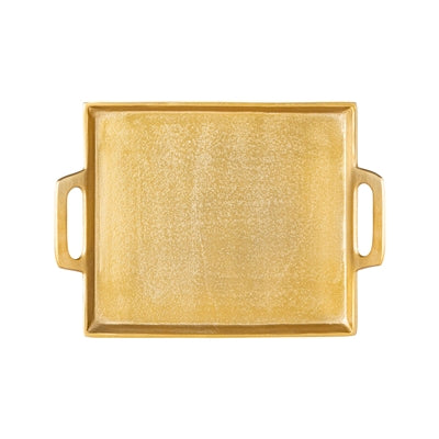 Aluminum Tray w/ Handles 10x14 Antique Brass