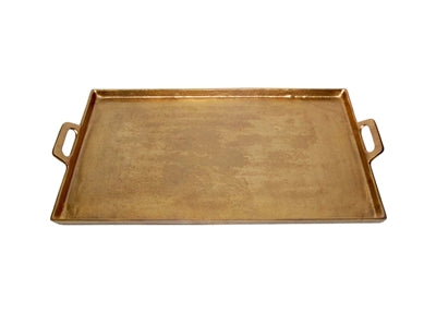 Aluminum Tray w/ Handles 11.5x20 Antique Brass