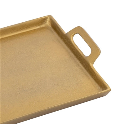Aluminum Tray w/ Handles 11.5x20 Antique Brass
