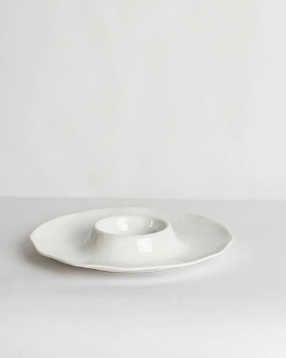 Lanai Melamine Chip & Dip   White   13.5"