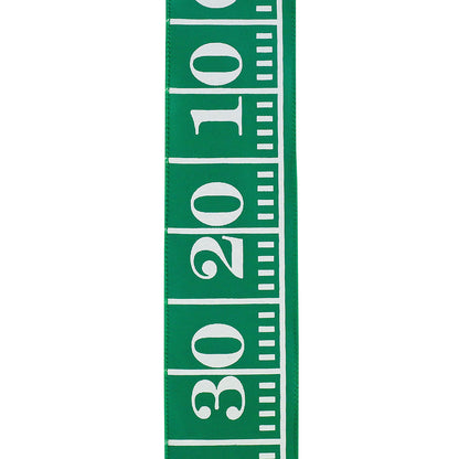 Football Field Wired Edge Ribbon, Green, 2-1/2In 10Yd