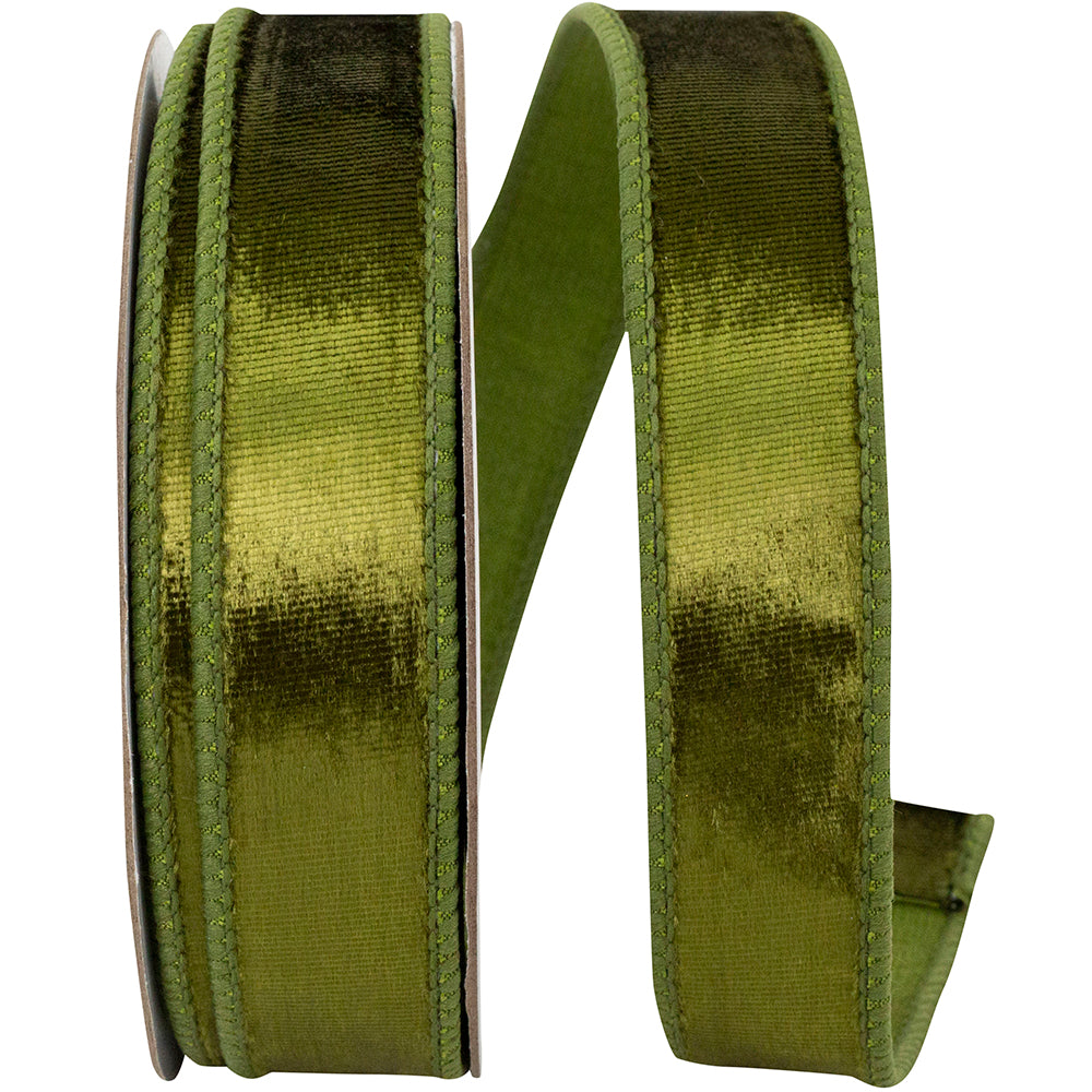 Designer Plush Velvet Elite Wired Edge Ribbon, 1 In 10 Yd