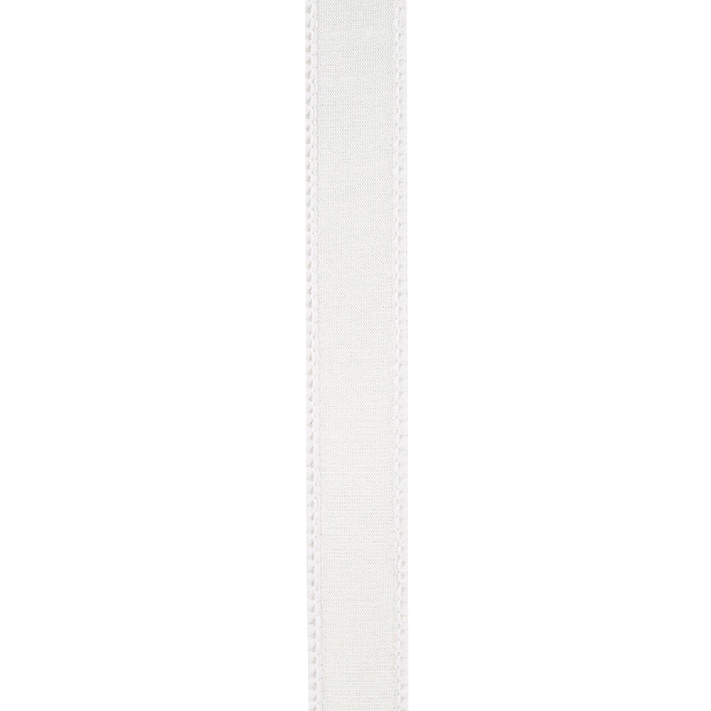 Dupioni Supreme Wired Edge Ribbon White 7/8 Inch 10 Yards