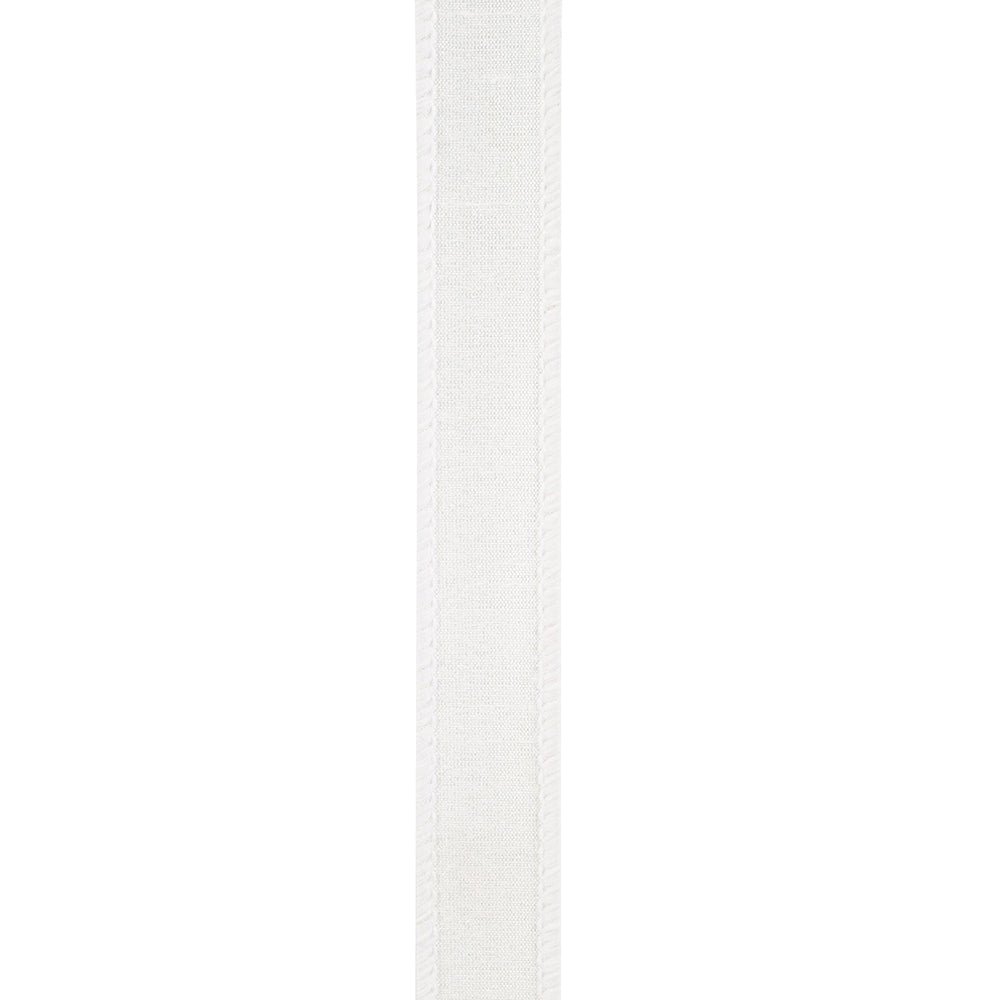 Dupioni Supreme Wired Edge Ribbon White 7/8 Inch 10 Yards