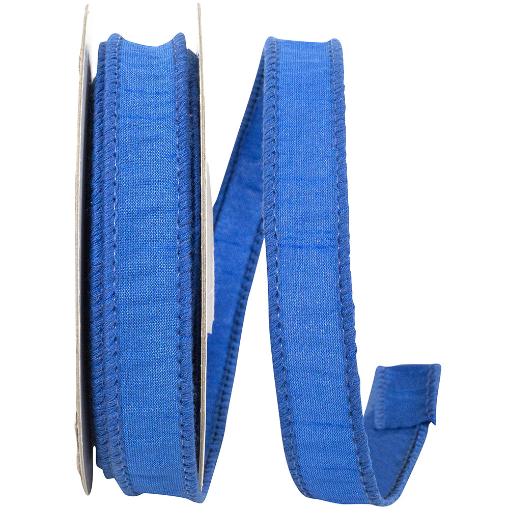 Dupioni Supreme Wired Edge Ribbon Royal 7/8 Inch 10 Yards