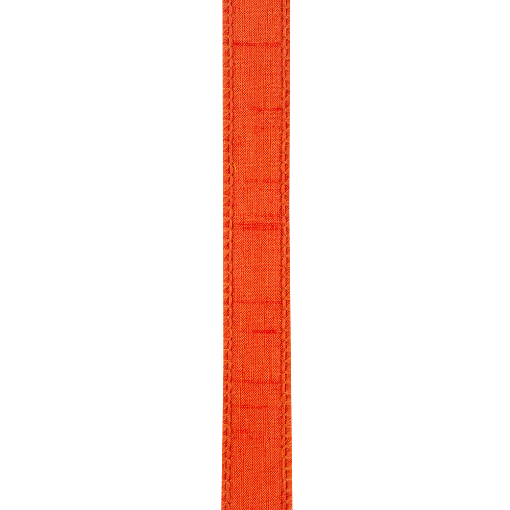 Dupioni Supreme Wired Edge Ribbon Orange 7/8 Inch 10 Yards