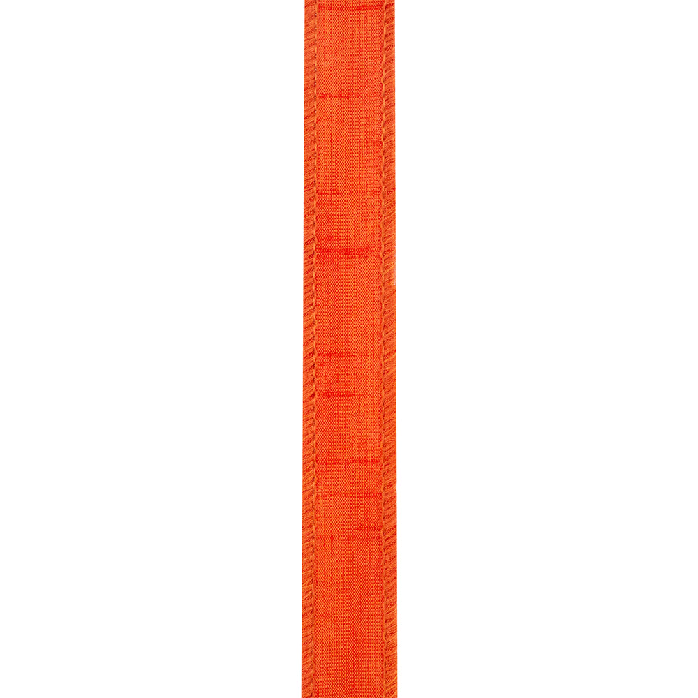 Dupioni Supreme Wired Edge Ribbon Orange 7/8 Inch 10 Yards
