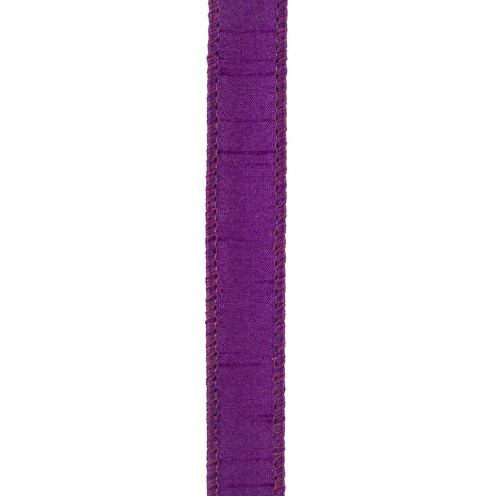 Dupioni Supreme Wired Edge Ribbon Purple 7/8 Inch 10 Yards