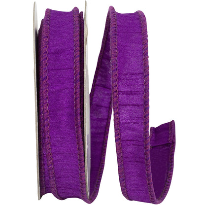 Dupioni Supreme Wired Edge Ribbon Purple 7/8 Inch 10 Yards