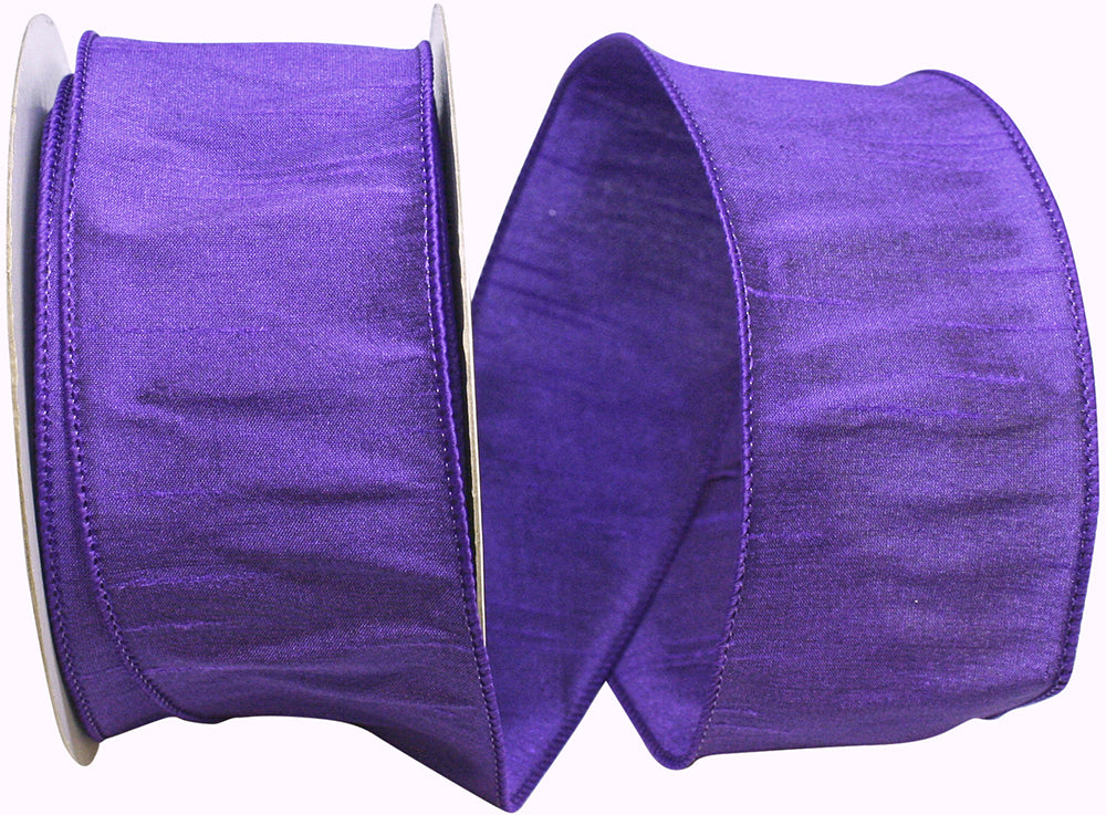 Dupioni Supreme Wired Edge Ribbon Purple 2-1/2 Inch 20 Yards