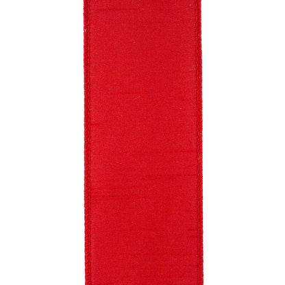 Dupioni Supreme Wired Edge Ribbon Red 2-1/2 Inch 10 Yards
