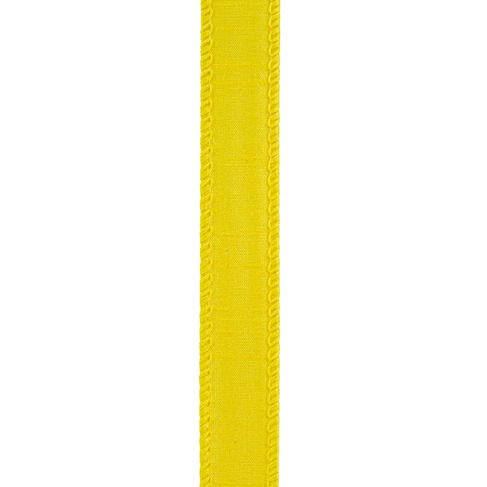 Dupioni Supreme Wired Edge Ribbon Yellow 7/8 Inch 10 Yards