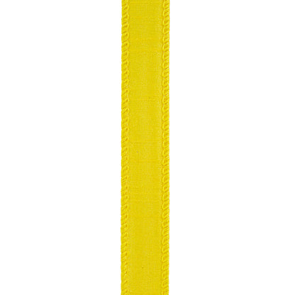 Dupioni Supreme Wired Edge Ribbon Yellow 7/8 Inch 10 Yards