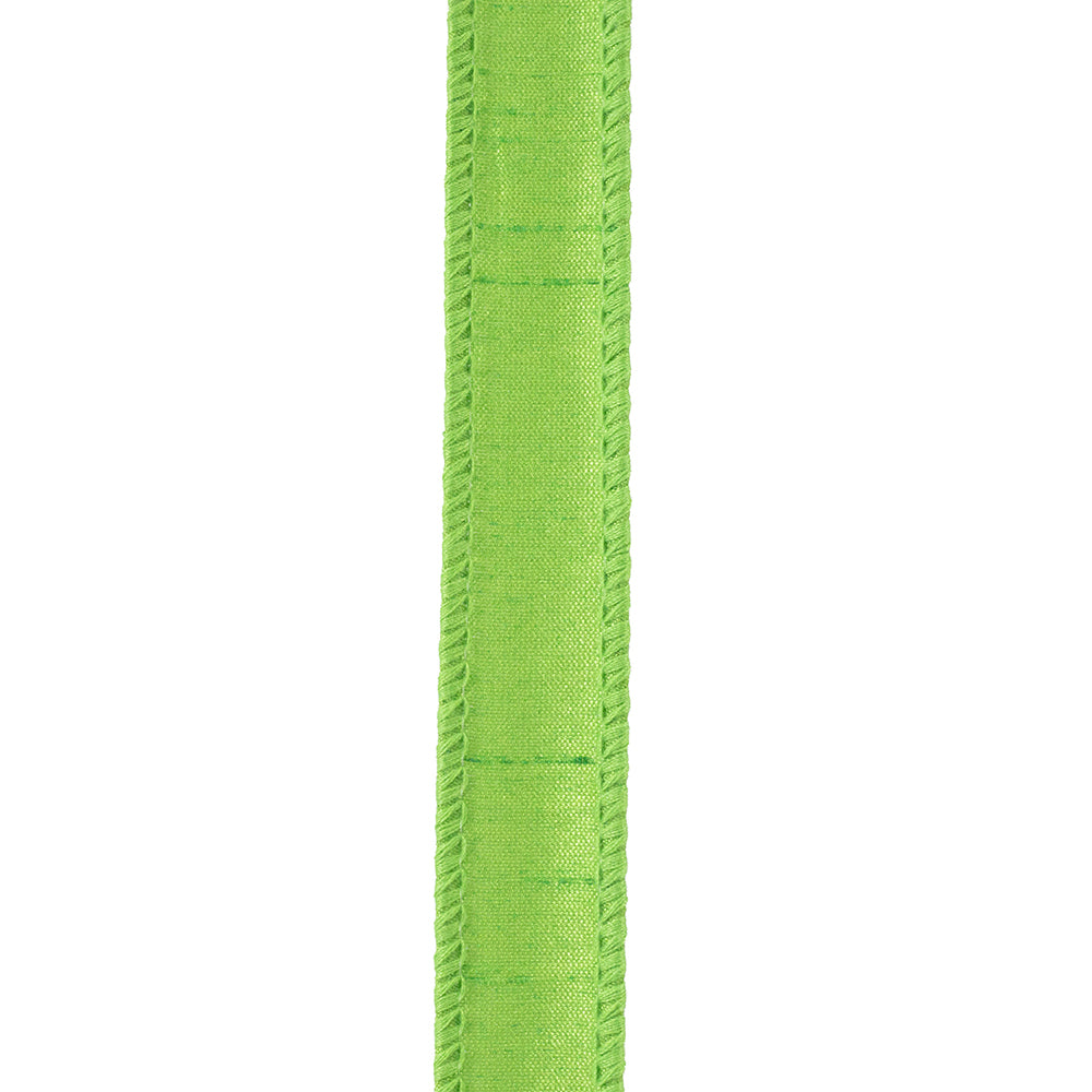 Dupioni Supreme Wired Edge Ribbon Lime 7/8 Inch 10 Yards