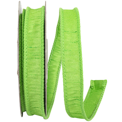 Dupioni Supreme Wired Edge Ribbon Lime 7/8 Inch 10 Yards