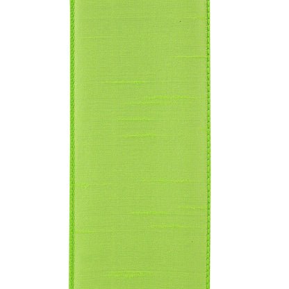 Dupioni Supreme Wired Edge Ribbon Lime 2-1/2 Inch 20 Yards