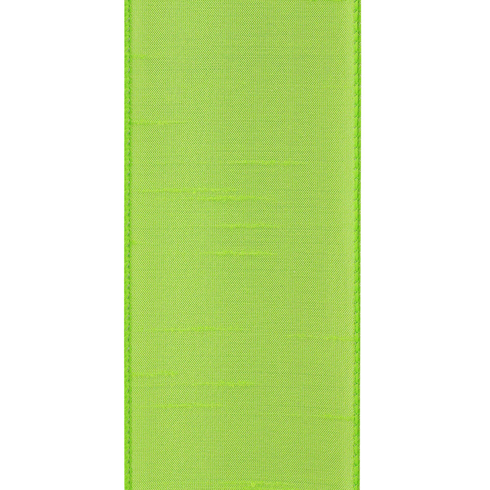 Dupioni Supreme Wired Edge Ribbon Lime 2-1/2 Inch 20 Yards
