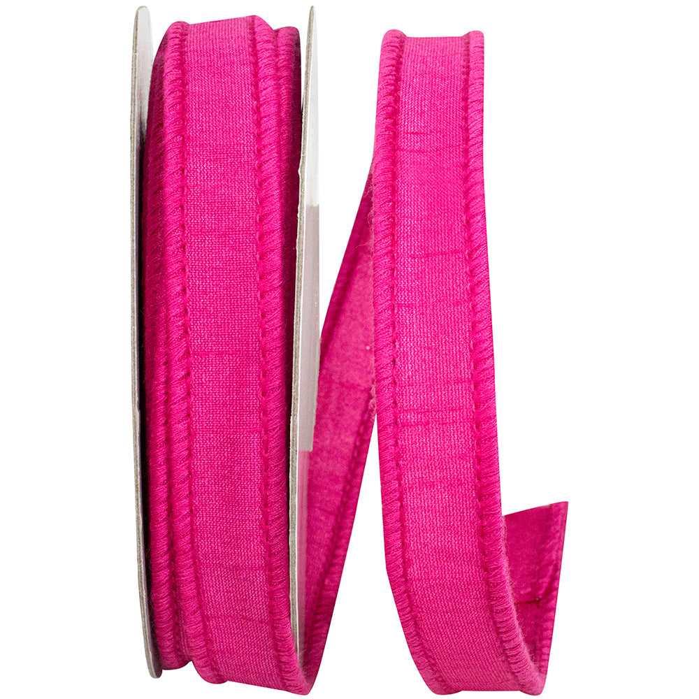 Dupioni Supreme Wired Edge Ribbon Fuchsia 7/8 Inch 10 Yards