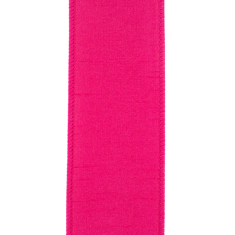 Dupioni Supreme Wired Edge Ribbon Fuchsia 2-1/2 Inch 10 Yards