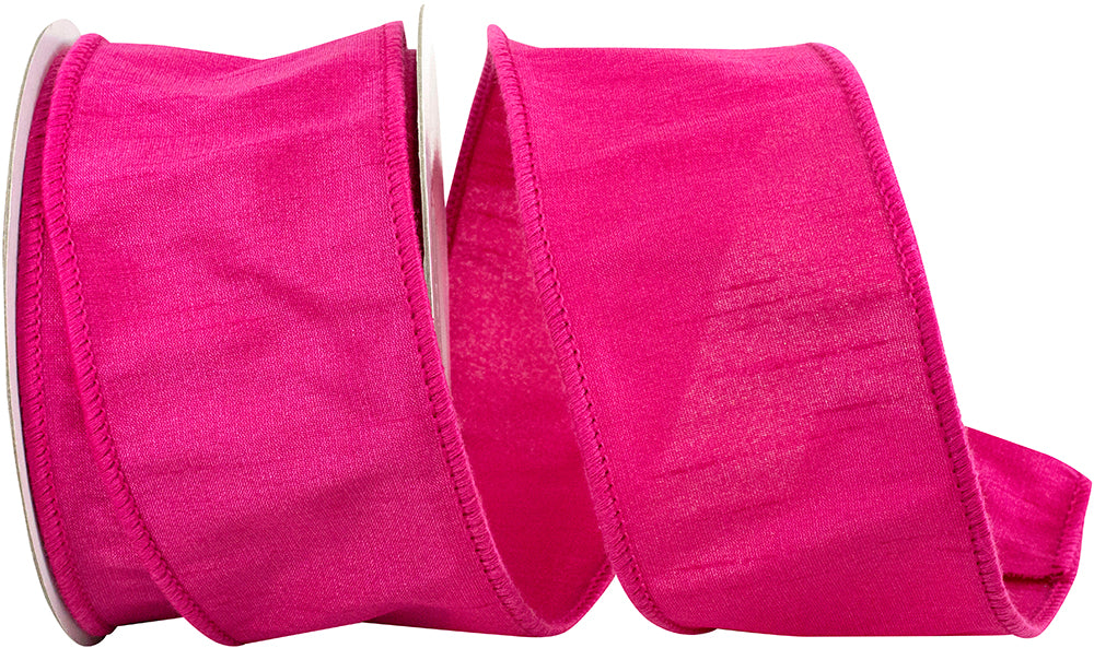 Dupioni Supreme Wired Edge Ribbon Fuchsia 2-1/2 Inch 10 Yards