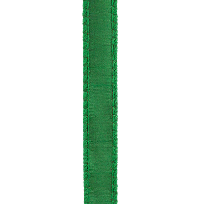 Dupioni Supreme Wired Edge Ribbon Emerald 7/8 Inch 10 Yards